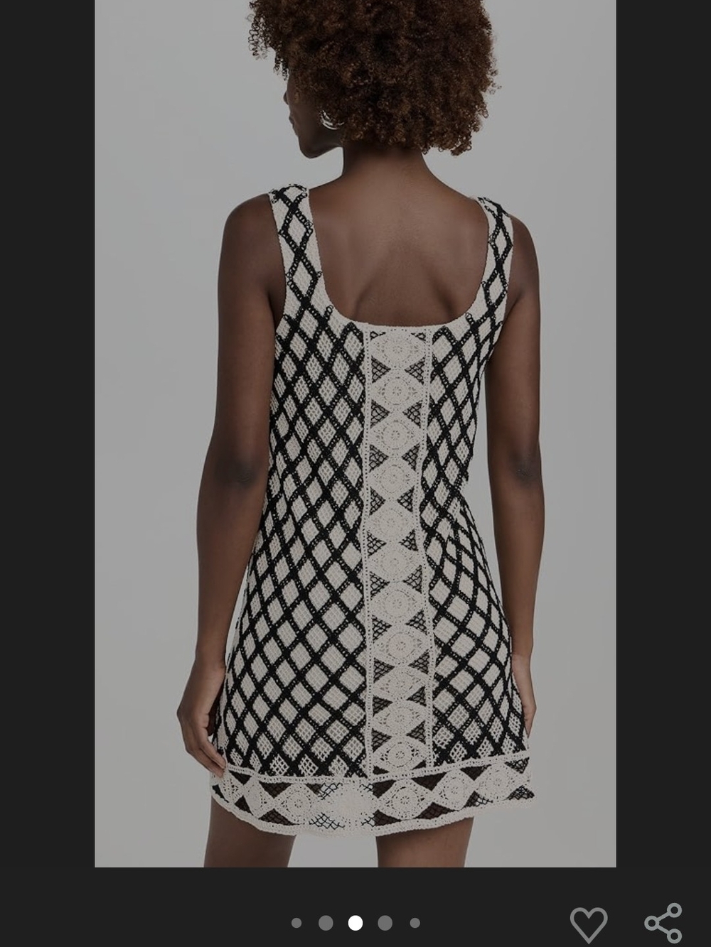 Z Supply Black and Cream Crochet Mini Dress